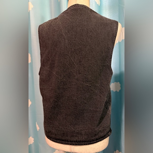 Denim waistcoat top with snaps- women Large - Picture 2 of 3